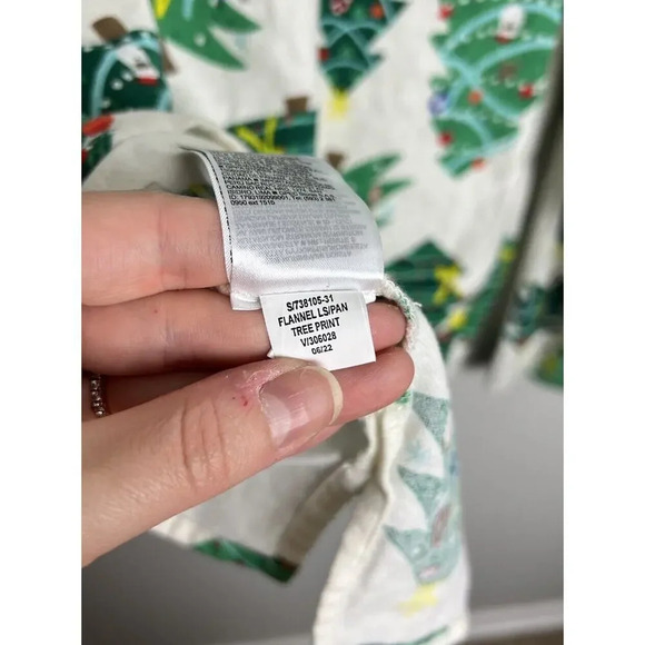 Old Navy Flannel Christmas Tree Print Pajamas 3 Piece Sleep Set Holiday Women’s - Picture 6 of 16